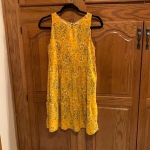 Yellow Floral Print Dress